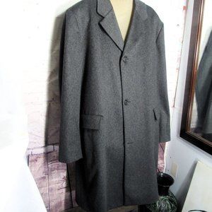 SISLEY MEN'S ITALIAN WOOL TOP COAT, OVER COAT US 44 R,   EUROPEAN SIZE 54